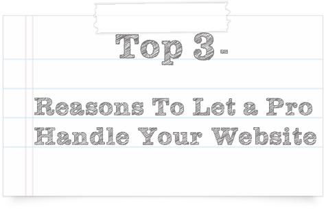 note card with pencil writing about top 5 reasons to let a pro handle your website georgia web development