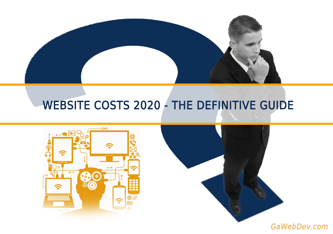 Image of entrepreneur contemplating the costs of a website